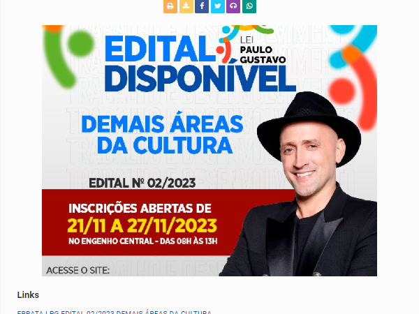 ERRATA EDITAL Nº02/2023  DEMAIS ÁREAS DA CULTURA